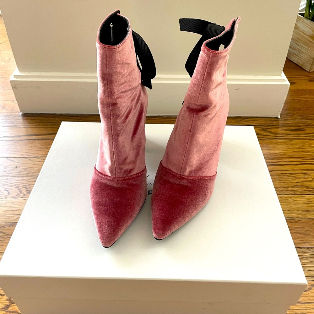 Self Portrait Velvet Dusty Pink Booties